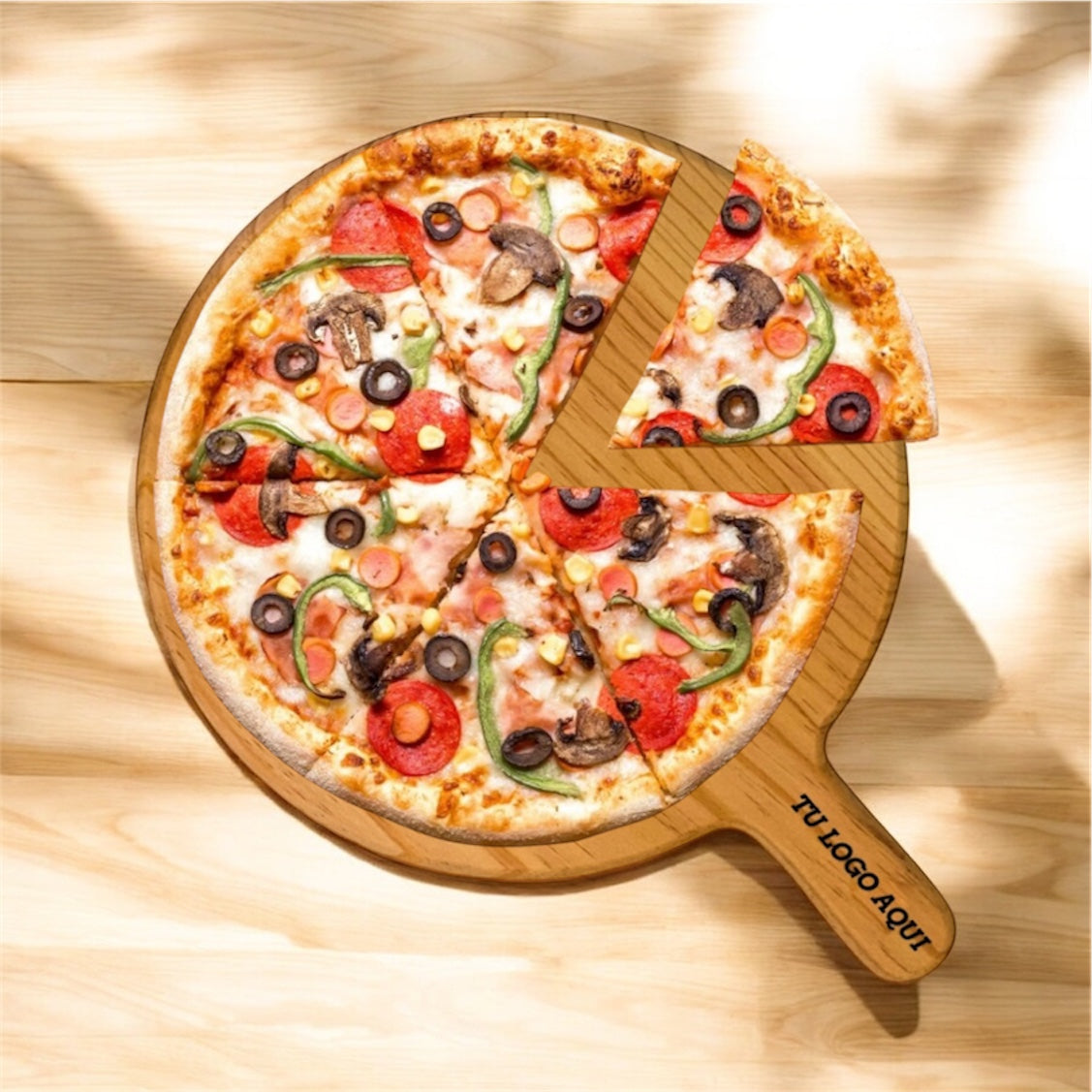 Tabla para pizza con mango 30 cm