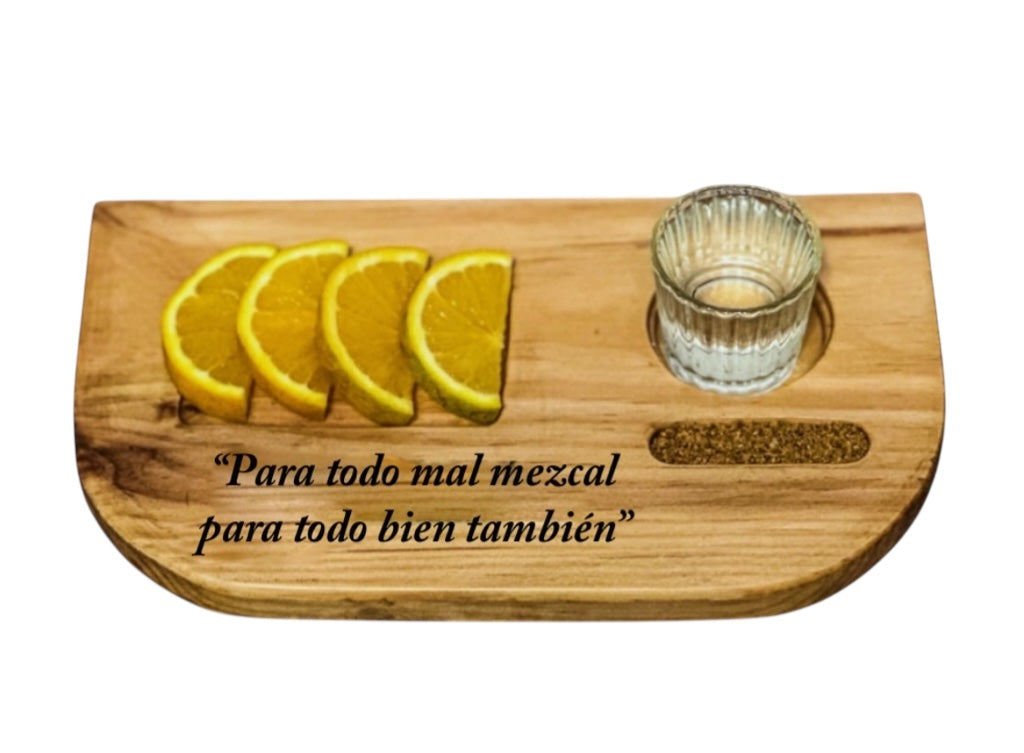 Tabla para mezcal semicircular