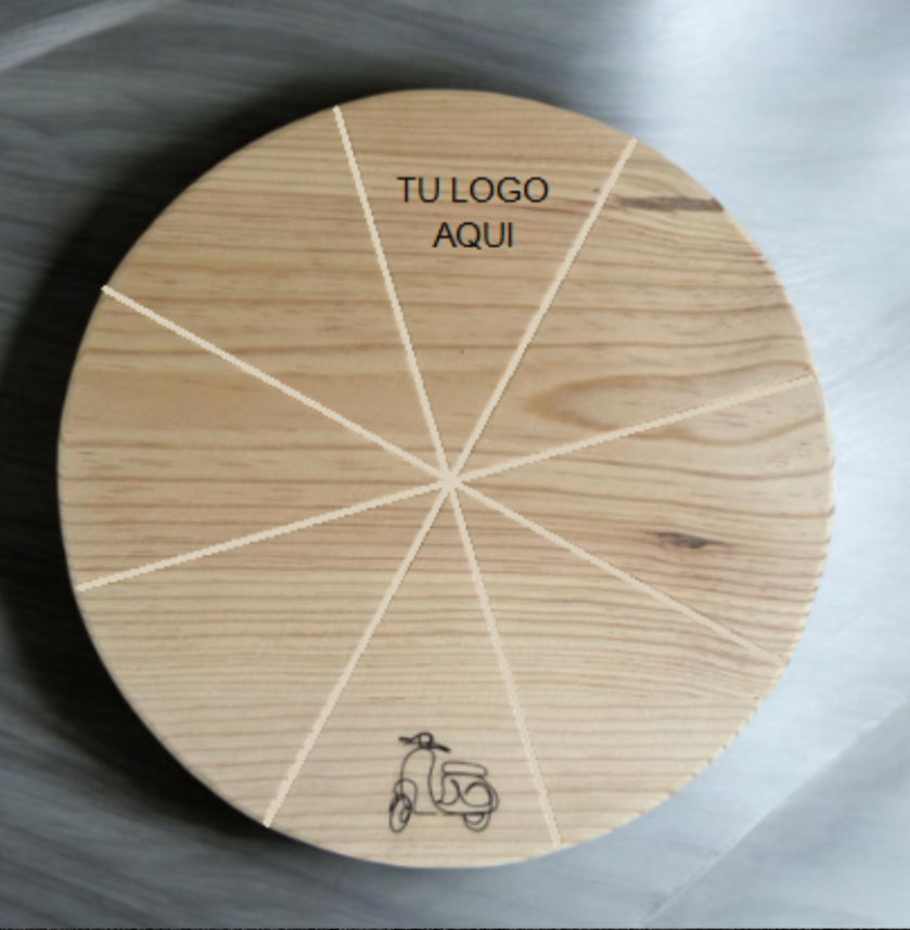 Tabla para pizza 35 cm marcada a rebanadas