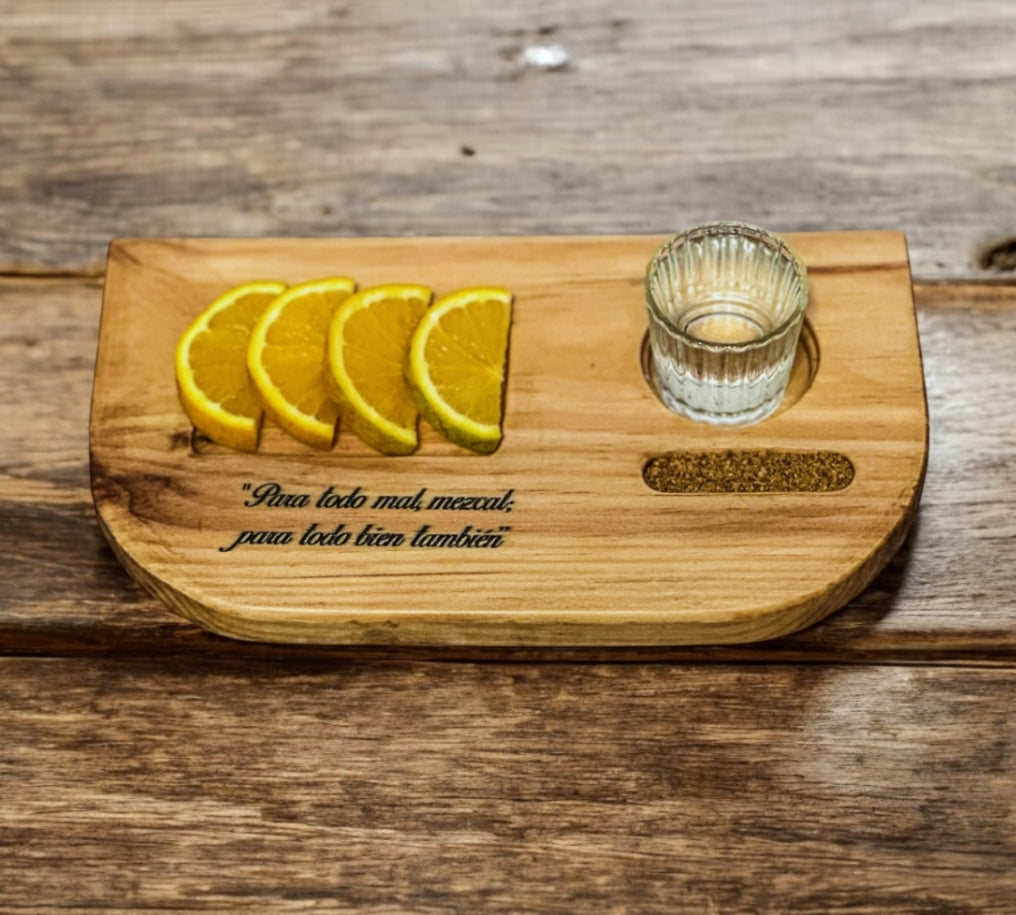 Tabla para mezcal semicircular